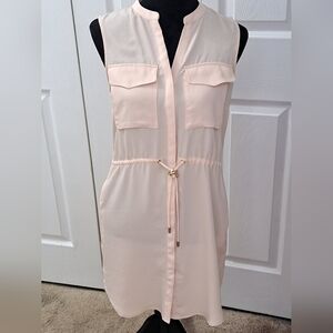 H&M Peach Sleeveless Dress With Drawstring Waist  Size 4